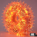 QITONG 165ft 500 LED Orange Lights for Halloween, Clear Wire String Lights Outdoor, Plug in Christmas Lights Indoor with 8 Modes