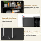 Kitchen Pantry Cabinet, 72" Tall Black Metal Storage Cabinet, Kitchen Storage with 2 Doors and 5 Adjustable Shelves, Freestanding Cupboard for Living, Dining Room and Bathroom,Assemble Required