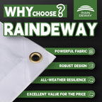 12 Mil Heavy Duty White Tarps 7' X 12', Extra Thick,Durable,Waterproof, UV Resistant, Weatherproof Poly Tarp,with Metal Grommets and Reinforced Edge (Finished Size)-by Raindeway