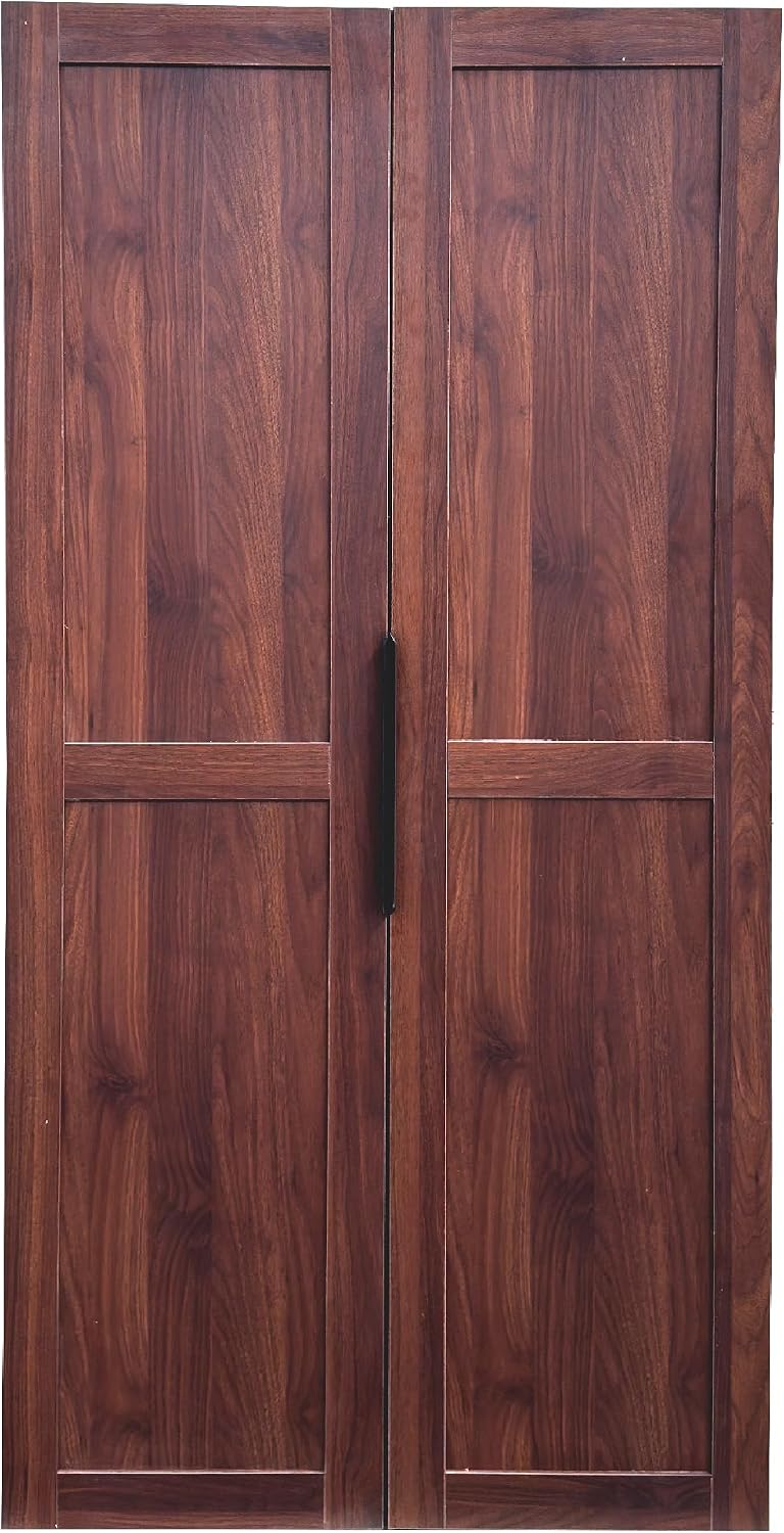 Farmhouse Kitchen Pantry Cabinet, 63" Tall Storage Cabinet with 2 Doors & Multi-Tier Shelves, Rustic Wood Cupboard for Kitchen, Dining Room, Walnut