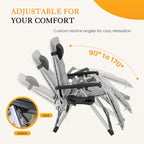 NEWBULIG Zero Gravity Chair, Folding Patio Recliner with Cup Holder Trays