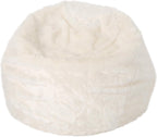 Christopher Knight Home Laraine Furry Glam White Faux Fur 3 Ft. Bean Bag, Small