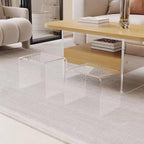 Acrylic 15 Inch Small Stool Set of 2,Multi-Use as Shower/Water-Resistant Stool,Clear Footstool for Bathroom, Seating and Placing Items (10.6" D x 15.7" W x 14.1" H（2PCS)