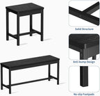 IDEALHOUSE 5-Piece Extendable Dining Table Set for 6-8 People, 63 Inch Kitchen Table with 2 Benches & 2 Stools, Space Saving Modern Dining Room Furniture, Black