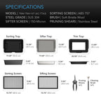 AC Infinity Large Trim Tray System 20-Inch, Interchangeable 3-Tray & 2-Screen Kit, Ergonomically Designed for Lap or Table Trimming, Plant Harvest Set to Collect Leaves and Pollen