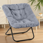 Sweetcrispy Comfy Chair for Adults, Foldable Living Room Chair, Soft Faux Fur Lounge for Bedroom Dorm Rooms, Comfortable Reading Chair for Teens, X-Large
