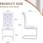 gopop Dining Chairs Set of 4｜Modern Kitchen Chair Set｜Faux Leather Cushion｜High Strength Metal Legs｜Ergonomic Backrest｜Perfect for Dining Room or Kitchen