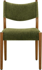 KISLOT Dining Chairs Set of 2, Ergonomic Upholstered Wood Chairs, Green | Mid Century Modern Dining Room Chairs, Ergonomic Farmhouse Kitchen Chairs with Solid Rubber Wood Frame, Antique Walnut Leg