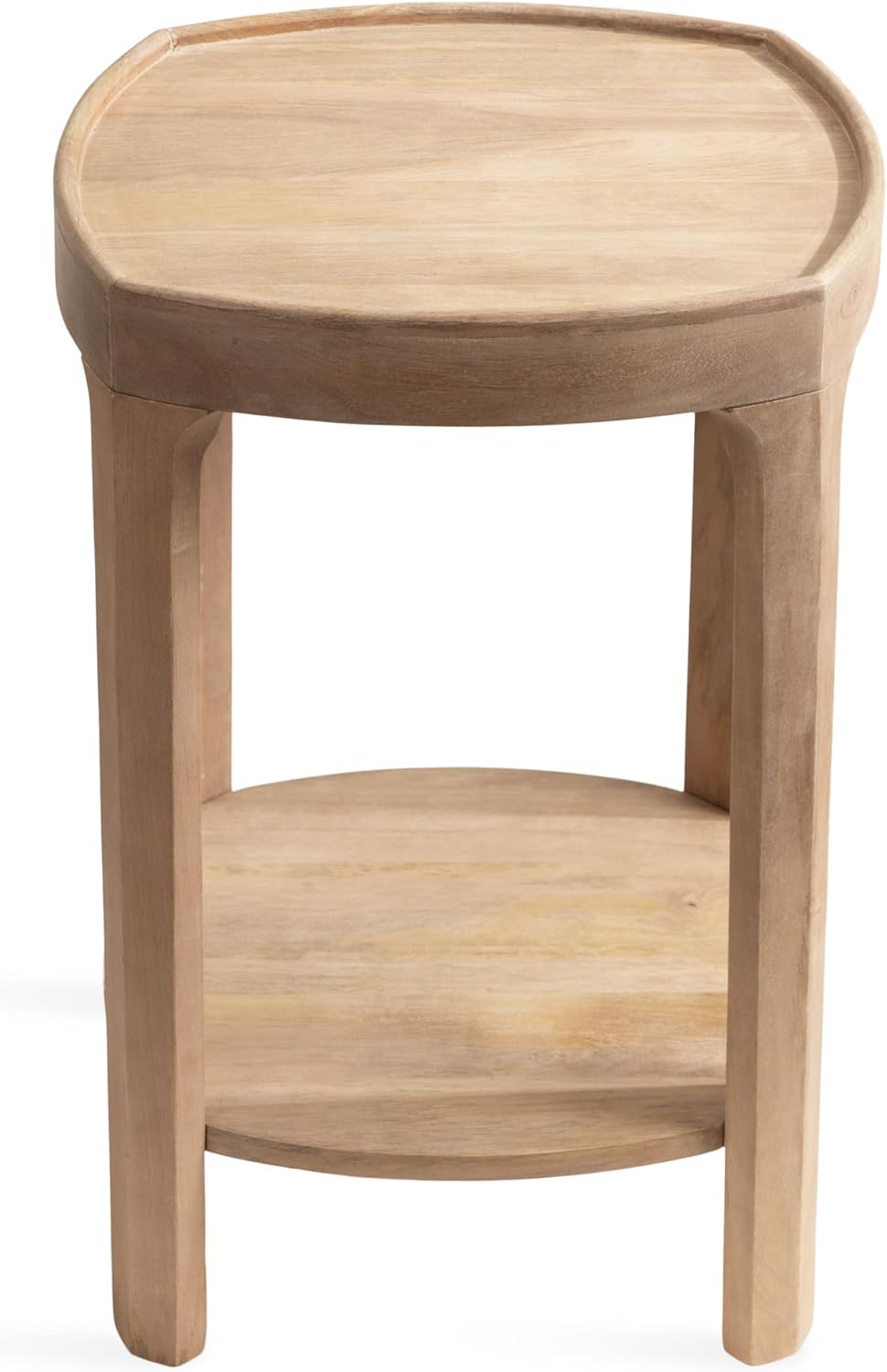 Kate and Laurel Tierney Modern Square Wood Side Table, 16 x 16 x 24, Light Natural, Transitional Decorative Two-Tier End Table for Use as a Bedroom Nightstand or Living Room Plant Stand