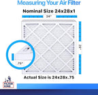 Filter King 24x28x1 Air Filter | 4-PACK | MERV 8 HVAC Pleated A/C Furnace Filters | MADE IN USA | Actual Size: 24 x 28 x .75"