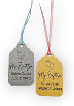 Mi Bautizo Baptism Christening Personalized Thank You Tags 20 pcs - More Colors Available (blue shimmer)