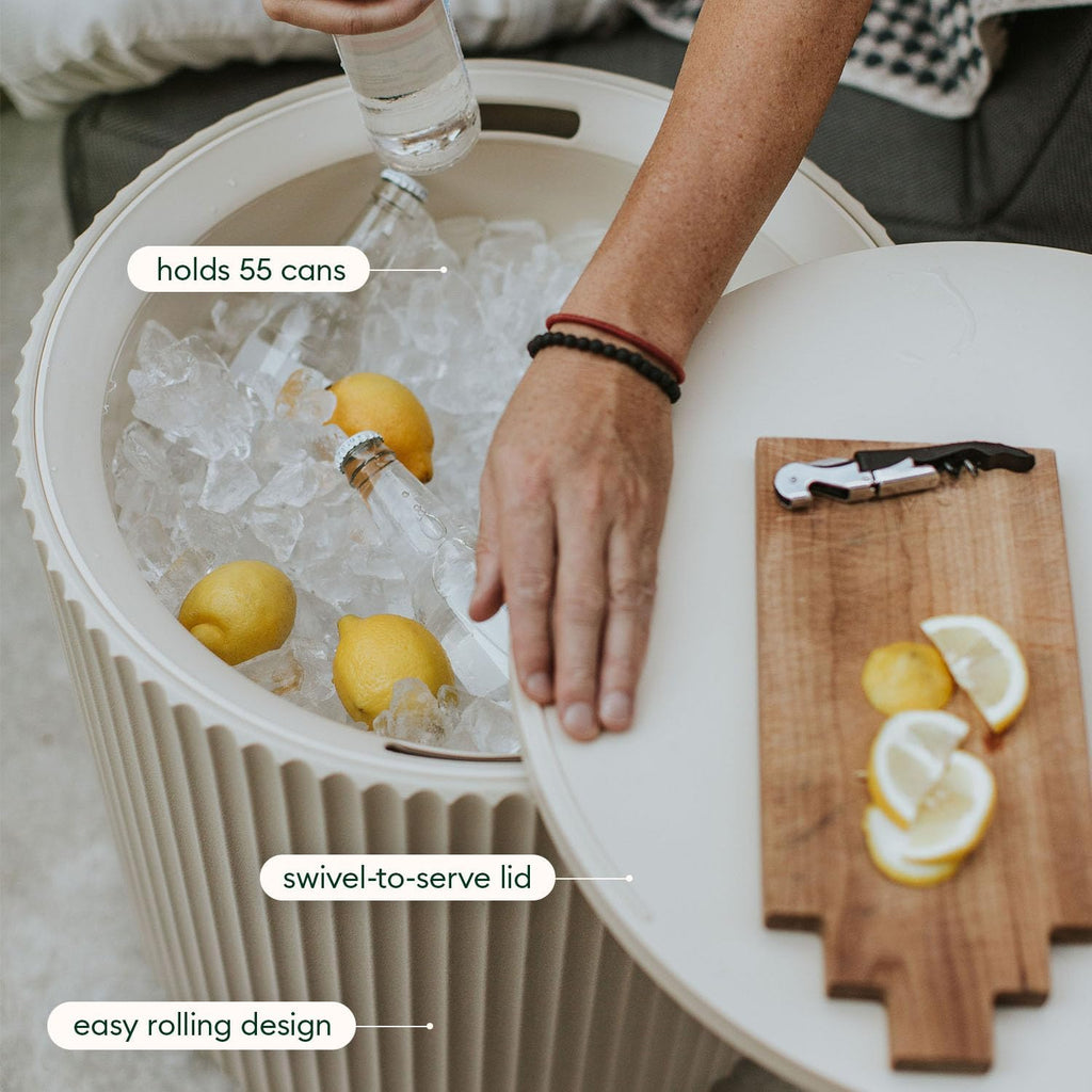Veradek Cooler Side Table - Outdoor Cooler Table and Ice Chest | Features a Swivel-Top Lid That Keeps Drinks Cool for Up to 12 Hours, Perfect for Porch, Poolside, or Patio Use