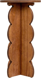 Creative Co-Op Scalloped Edge Accent Table, Walnut Finish