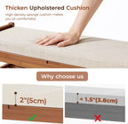 27.6" Bamboo Shoe Bench with Cushion, 5 Hooks Coat Rack, 2-Tier Storage Bench for Entryway, Heavy Duty Shoe Rack Organizer with Removable Soft Cushion for Living Room Bedroom Hallway
