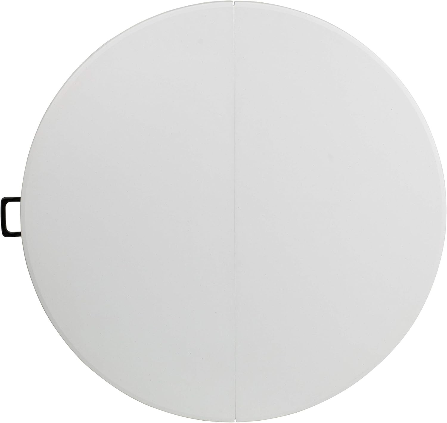 Flash Furniture 4-Foot Round Bi-Fold Granite White Plastic Folding Table | Lightweight, Easy Storage, Commercial Grade, Carrying Handle