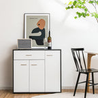 LOKO Buffet Cabinet with Storage, Multifunctional Kitchen Storage Cabinet with Adjustable Shelf & Anti-toppling Devices, Sideboard Side Table in Modern Style, 35 x 16 x 31.5 inches