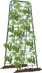 Heavy Duty 50"x17" Adjustable A-Frame Trellis for Climbing Plants – Rust-Proof Metal Garden Trellis with Dense Grid Design, Perfect for Raised Beds, Tomatoes, Cucumbers & Outdoor Vines (Green, 1 Pcs)