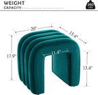 Multi-Functional Ottoman Stool, Footrest for Couch, Modern Vanity Stool for Make-up Room, Living Room and Entryway, Small Cute Footstool (Teal Velvet)