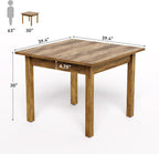 LITTLE TREE 39 Inches Square Dining Table for 4 People, Industrial Wooden Kitchen Table Small Dinner Table, Modern Dining Room Tables for Living Room, Kitchen, Rustic Brown
