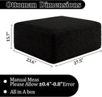Ottoman, Modern Corduroy Cloud Foot Rest Foam Support, Oversized Modular Sectional Sofa Stool for Living Room, Bedroom & Small Spaces, No Assembly Required (Black, Ottoman)