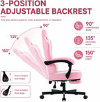 Mistpeople Gaming Chair, Ergonomic High Back Computer Chair with Footrest, Lumbar Support & Pocket Spring Cushion, Comfortable Swivel Home Office Desk Chair for Adults