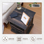 ALBAD Farmhouse Nightstand with Charging Station Rustic Bedside Table with 2 Drawers and Cubby Storage End Table with Metal Handle for Bedroom Office, Walut Brown