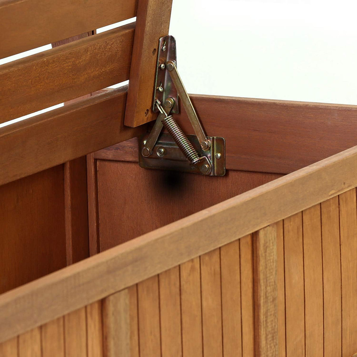 Furinno TIOMAN Outdoor Storage, Kent Storage Bench with Teak Wood, for Patio, Garden, Porch, Natural