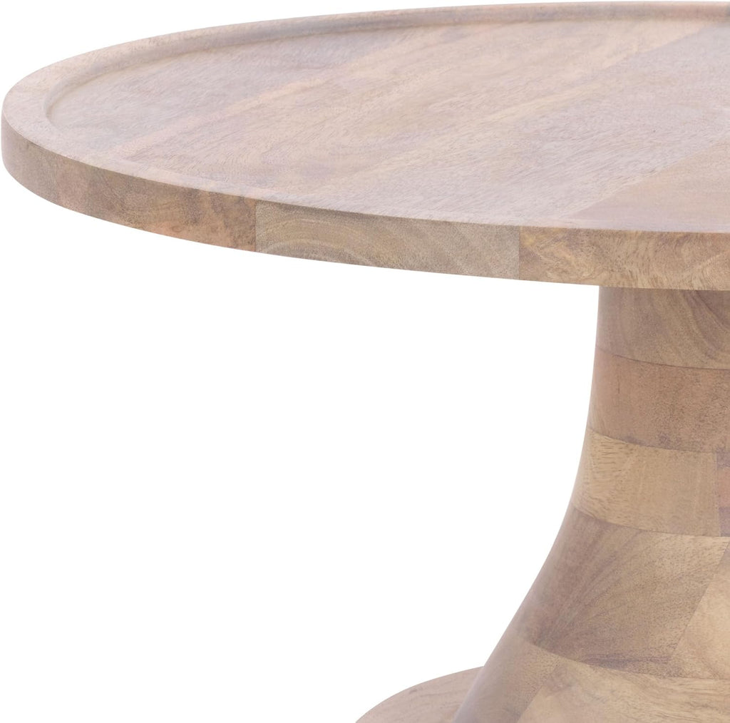 SAFAVIEH Home Collection - Javier Accent Table with Whitewashed Solid Wood Finish, Modern Round Side Table (ACC3257A)