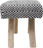 Deco 79 Polyester Chevron Bench with Wood Legs, 48" x 18" x 20", Black