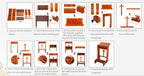 Prayer Bench Stool Table, Wooden Church Prayer Chair Padded Kneeler Shelf Folding Chair for Kneeling at Home