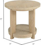 Tan Round Accent Table