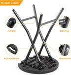 5Rcom Folding Stools, 1 Pack Portable Stools Chairs with Handle, Collapsible Stool for Adults with Heavy Duty Steel Frame Legs, 500lbs Capacity for Camping RV Party, Foldable Stool, Black