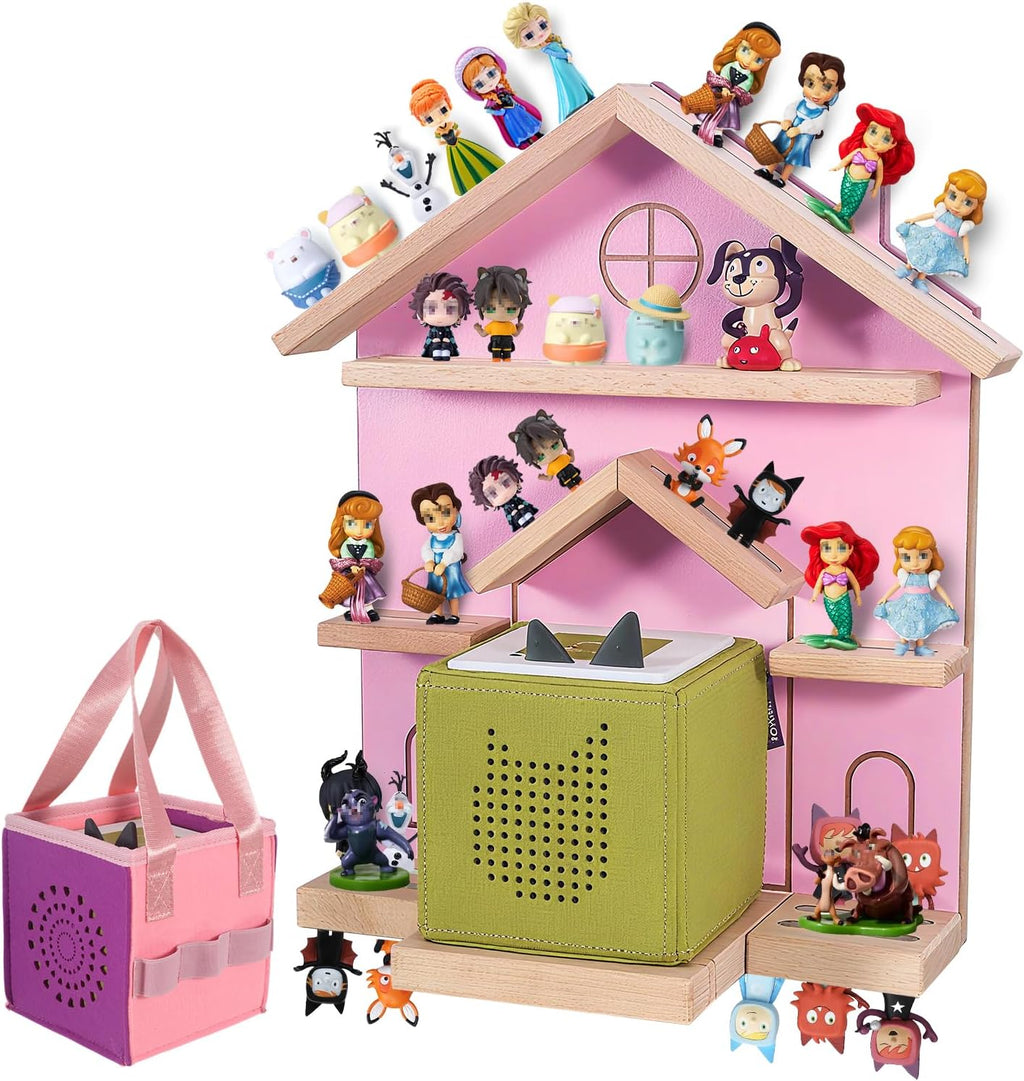Givilio Tonie Shelf for Toniebox - Toniebox Storage for All Your Tonie Accessories toniebox Characters and toniebox Figures, Toniebox Organizer, Tonie Shelf(Pink)