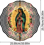 Virgin Mary Prayer Wind Spinner, Metal Wind Spinners Outdoor Indoor, Virgin Mary Rose Hanging Garden Decor for Outside, Stainless Wind Spinners for Yard and Garden 10 inch 3D (25.76X25 CM)