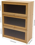 3-Tier Kitchen Storage Cabinet, Countertop Pantry Sideboard with Clear Flip-Up Door Tabletop Storage Cabinet with Large Capacity for Home Kitchen Dining Room Study Room Living Room