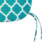 SleepMan Outdoor 17"x16" Chair Cushions with Ties Set of 2, Water Resistant All Weather U-Shape Seat Pads for Patio Garden Furniture Indoor (Set of 2, Aqua Plaid)