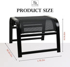 Assembled Patio Outdoor Ottoman 2 Set, Portable Footstools Textliene Metal Foot Rest Black