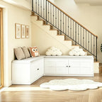 L-Shape Storage Bench with Cushion, Backless Corner Dining Nook Bench with Hidden Storage for Kitchen, Entryway, Cloakroom