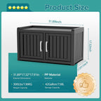 Waterproof UV-Resistant Outdoor Shoe Rack, 2-Tier Storage Cabinet Bench with 2 Doors & Adjustable Shelves, Indoor Outdoor Shoe Organizer for Entryway Hallway Living Room, Black