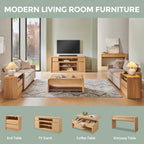 Aitjunz 63'' Console Table with 3 Drawers, Modern Entryway Table with Curved Profile Design, Narrow Long Wood Sofa Table Behind Couch Table for Living Room, Hallway, Foyer, Natural
