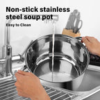 Stainless Steel Stockpot with Lid - 10 Quart Soup Pot for Induction Cooking