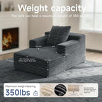 45" Cloud Chair, Corduroy Chaise Lounge Indoor | Single Sofa Bed, No Assembly, Ergonomic Support, Compact Size for Dorms, Apartments and Bedrooms,Reading Nooks & Study Spaces