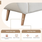 Setawix Velvet Upholstered Ottoman Bench with Flared Arms,Button Tufted Footstool Ottomans for Living Room Bedroom,Modern Rolled Arm Bed End Benches with Seating for Entryway,Window (Velvet Beige)