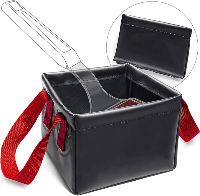 Grill Rescue Brush Dunk Tank,Grill Brush Bucket,Grill Brush Bristle Free Soak Basin,Collapsible Bucket for Grillart Grill Brush Bristle Free,Square Water Basin for Steam Grill Brush (Only Soak Basin)
