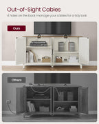 VASAGLE Buffet Cabinet, Coffee Bar, Adjustable Shelf | Sideboard Storage with Cable Hole, Rustic White and Honey Brown, LIRY Collection ULSC381W01