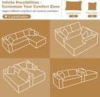AUGOP 108" Sectional Couches for Living Room Modern Modular Sofa with L-Shape Couchs Upholstered Couch Deep Seat Sectional Couch with Chaise