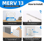 (6 Pack) 20x24x1 Furnace Air Filters, MPR 1900 & FPR 10, MERV 13 Pleated Air Filter (Actual Size: 19.75" x 23.75" x 0.75")