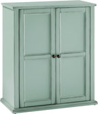 Crosley Furniture Holbrook Traditional Stackable Kitchen Storage Pantry, Accent Cabinet, Bathroom Storage, Distressed Seafoam Blue