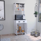 Salem Kitchen Pantry with 2 Cabinets, 2 Open Shelves, and Drawer