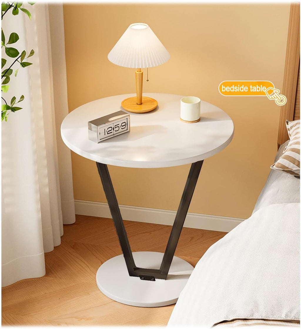 Sofa Side Table, Small Table, Side Cabinet, Small Coffee Table, Bedside Bedside Table, Small Round Table, Storage Rack, Rounded Corner Table (Color : Black), 32454